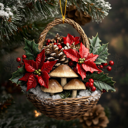 Winter Forest Mushroom WN2310065CL Christmas Ornament