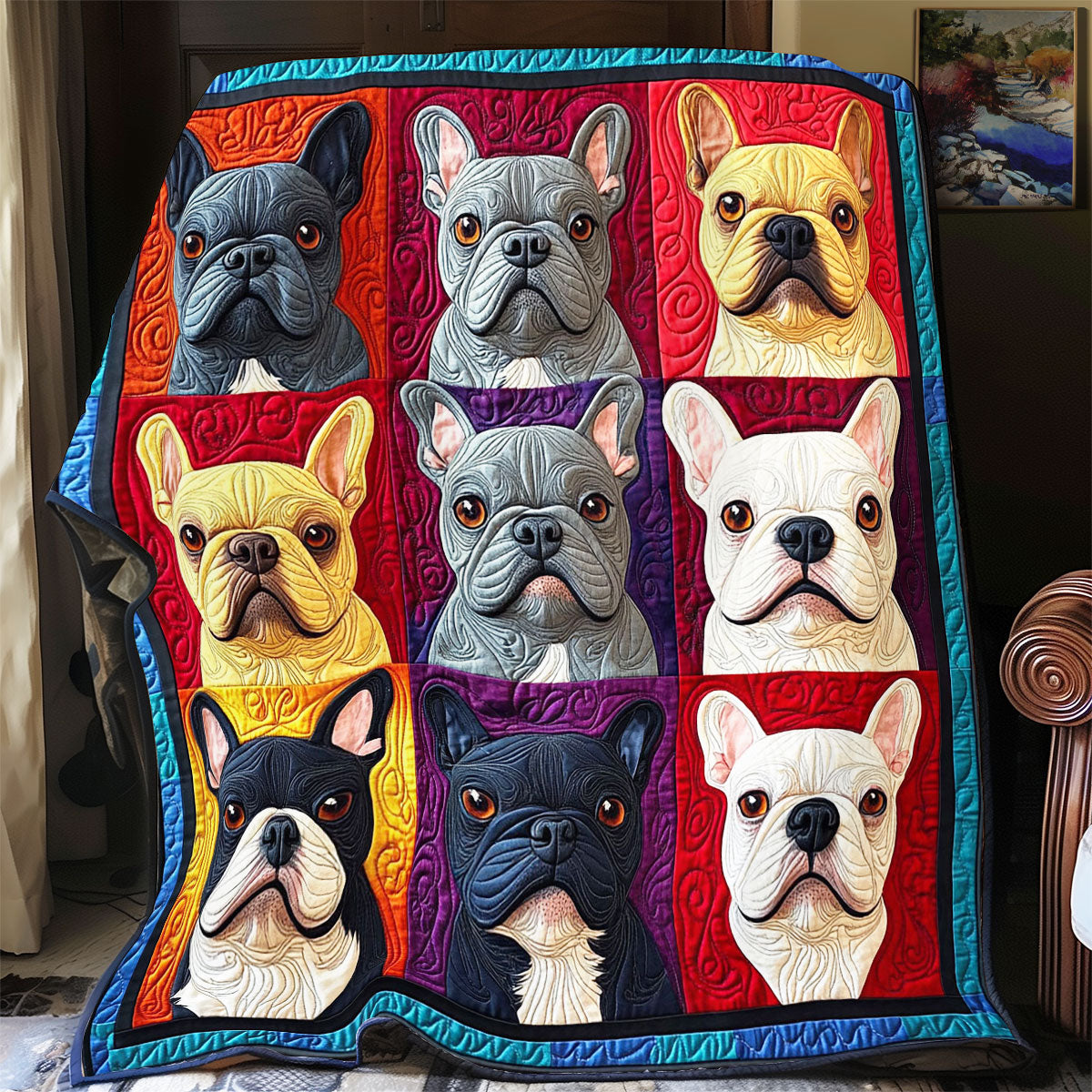 Bull Dog Portrait  WY0202008CL Quilt