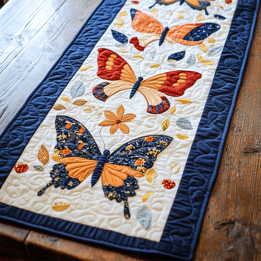 Butterfly And Flower WY2802028CL Quilted Table Runner