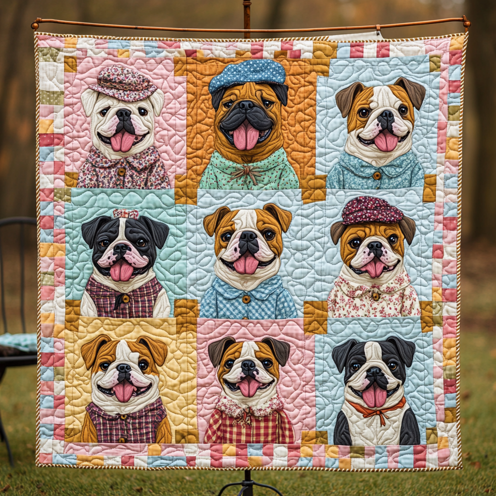 Playful Bulldog WN2009043CL Quilt