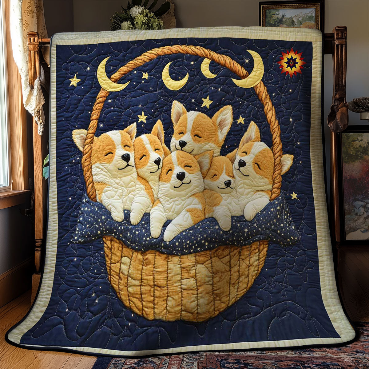 Corgi Under the Stars WN0811066CL Quilt