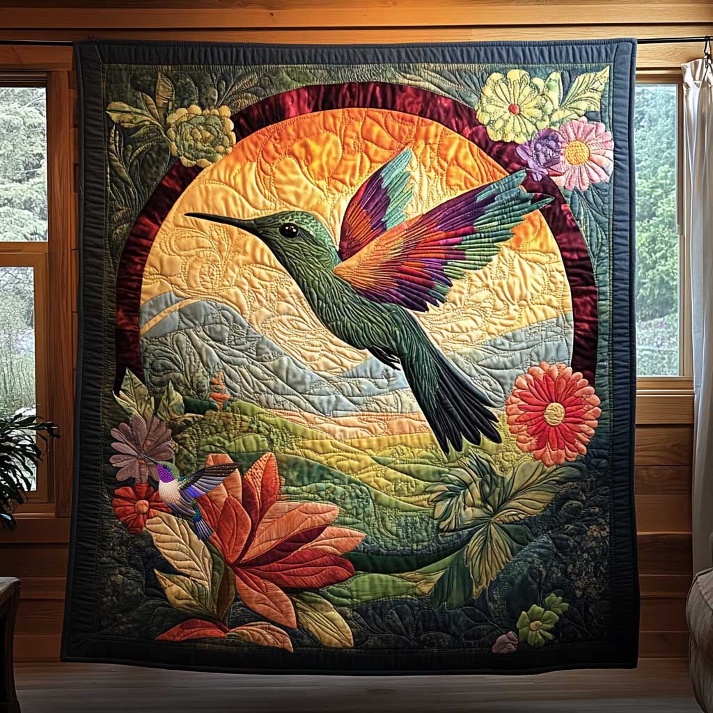 Hummingbird Among The Blooms WN0910136CL Quilt