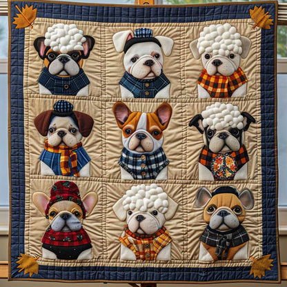 Funny French Bulldog Winter WP2210019CL Quilt