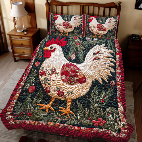 Chicken Christmas WX2511059CL Duvet Cover Set