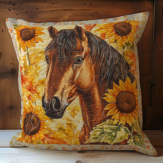 Horse In Sunflower Forest WY0602099CL Quilt Pillow Case