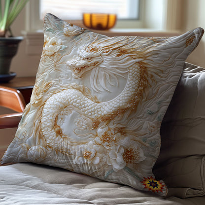 White Asian Dragon WY0612091CL Quilt Pillow Case