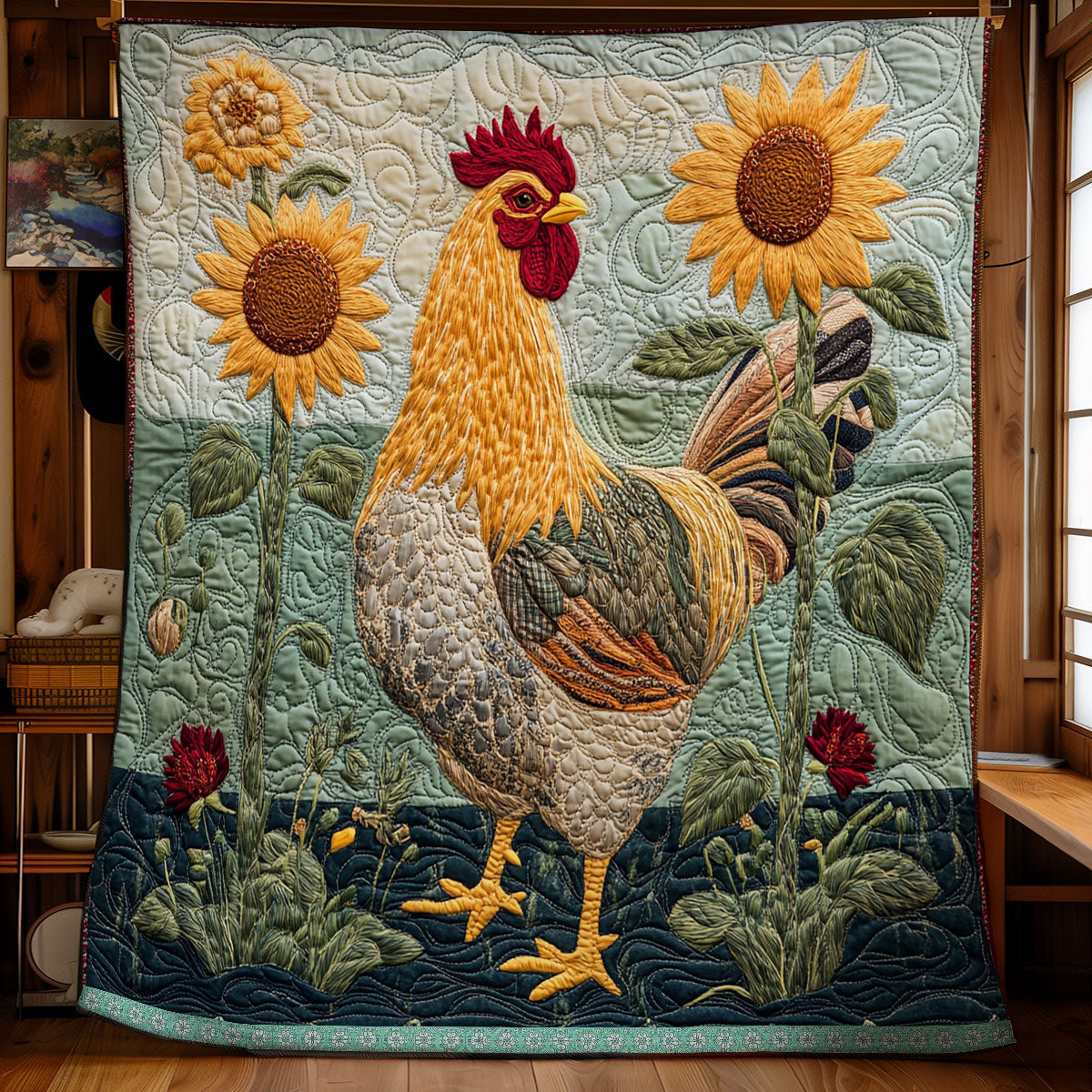 Chicken Sunflower WX0212010CL Quilt