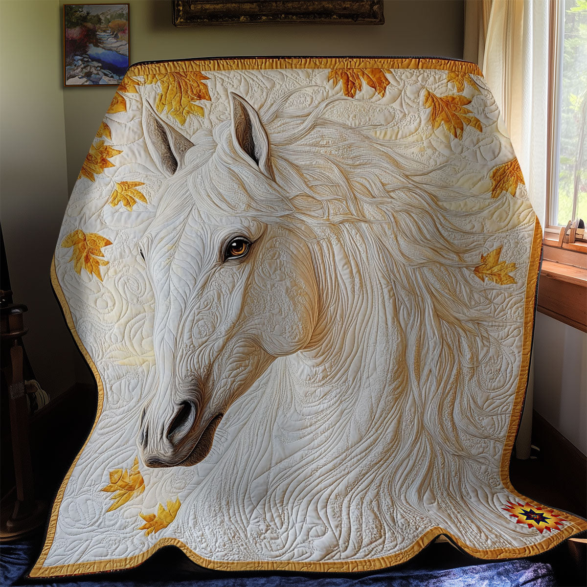 Autumn White Horse WY2011045CL Quilt