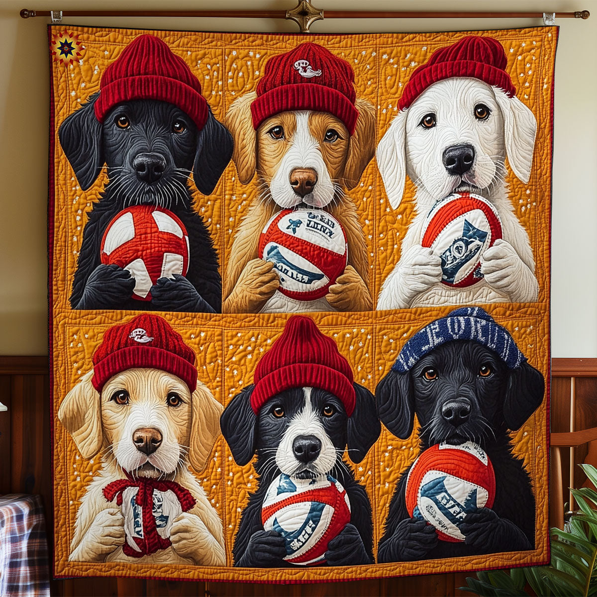 Hockey Dog WY0811031CL Quilt