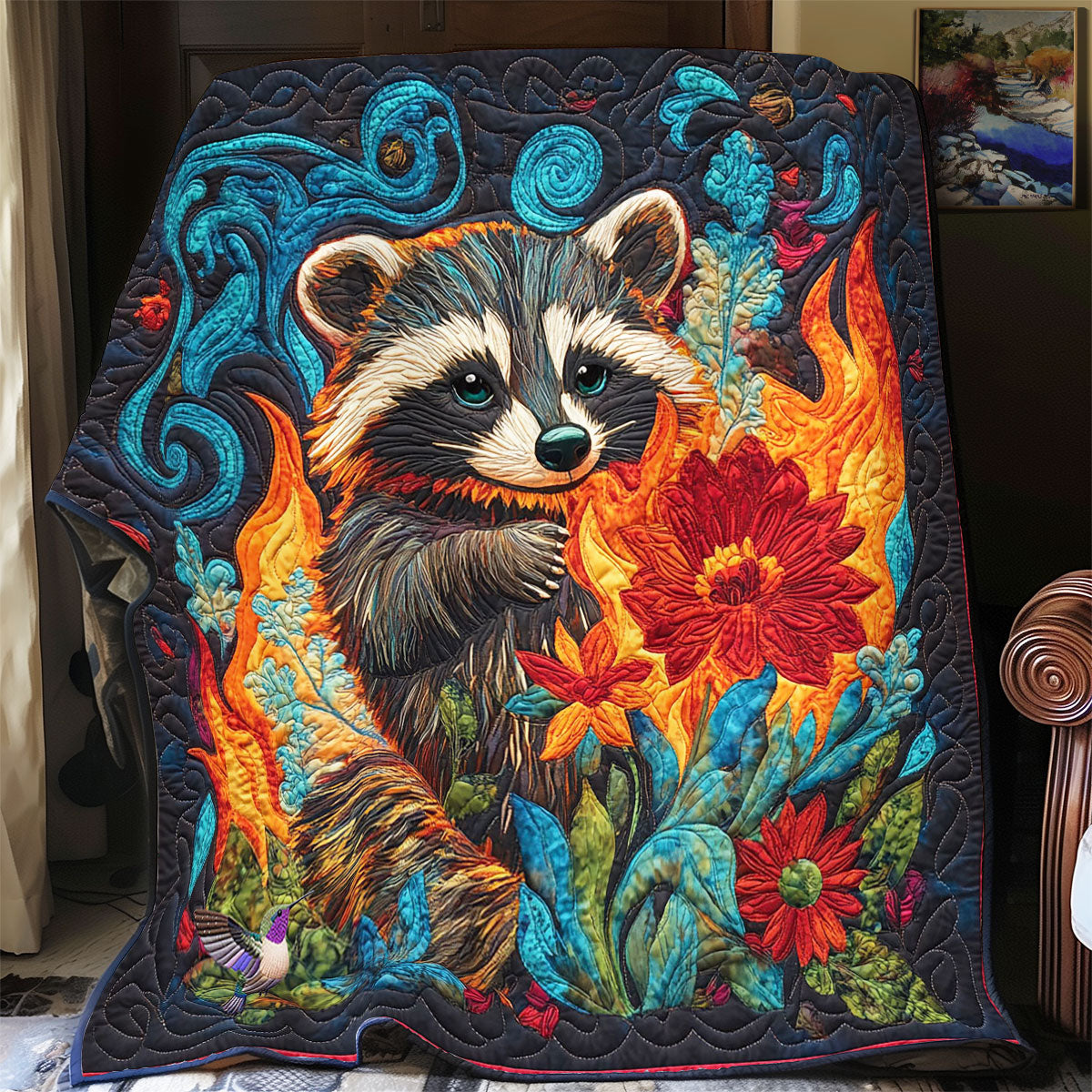 Mystic Raccoon WY2312046CL Quilt