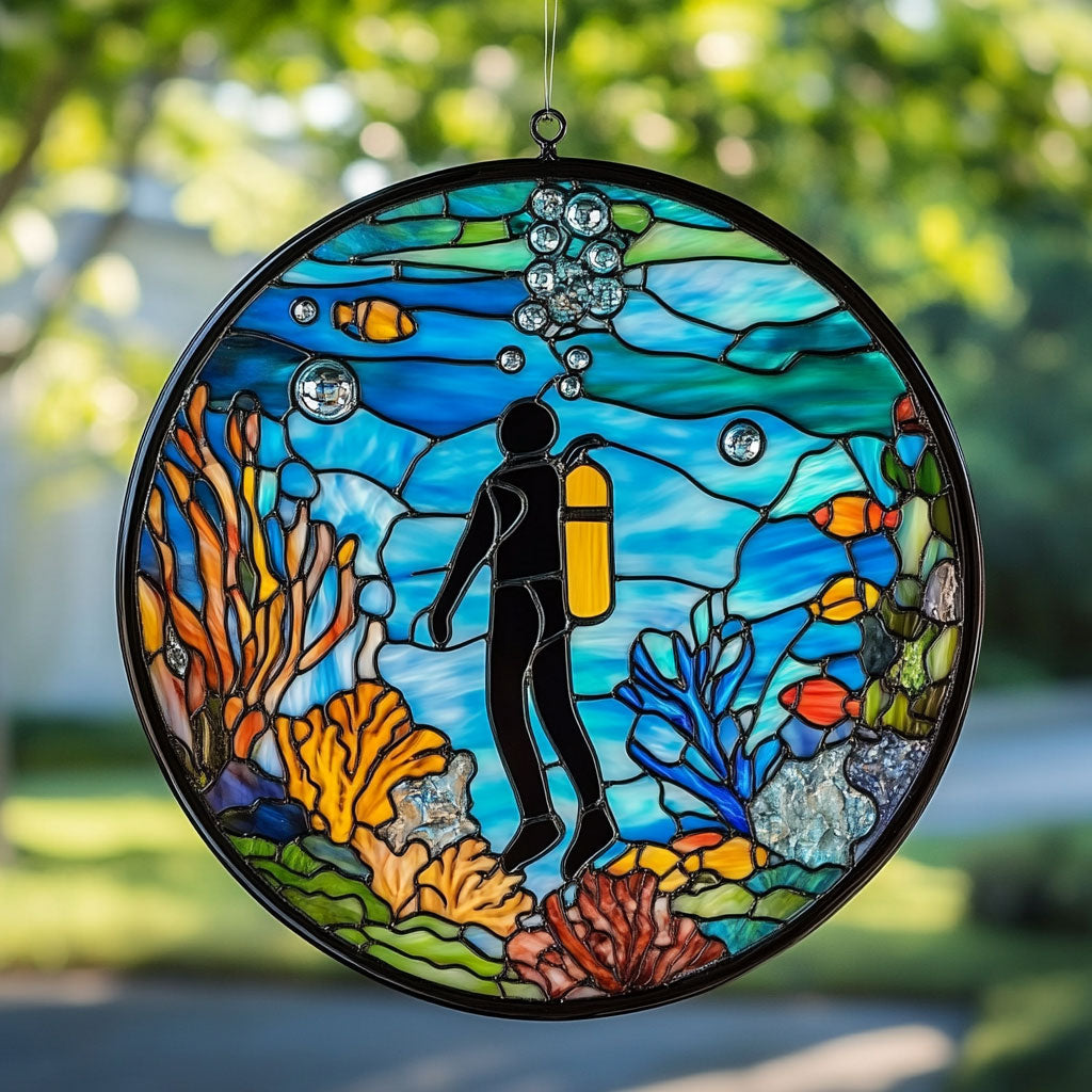 Diving In Ocean WY2202133CL Suncatcher