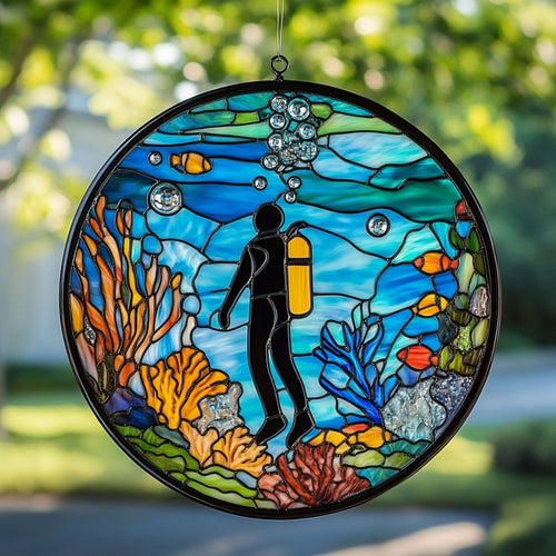 Diving In Ocean WY2202133CL Suncatcher
