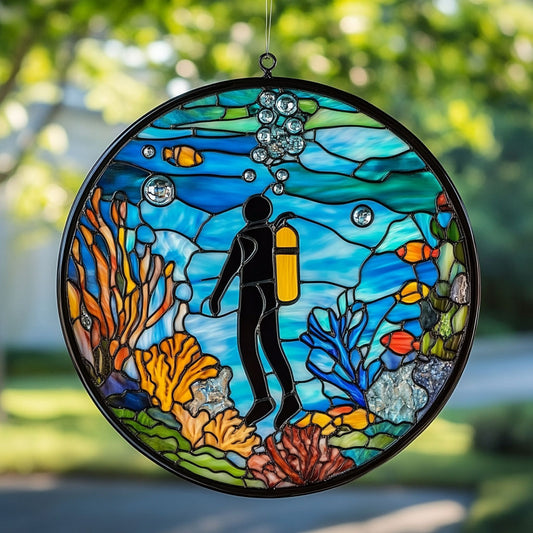 Diving In Ocean WY2202133CL Suncatcher