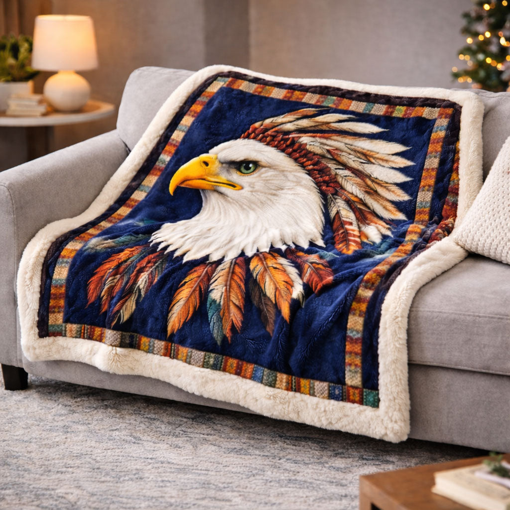 Eagle Warrior Spirit KL2601006CL Faux Fur Throw Blanket