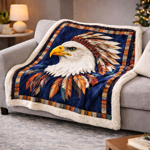 Eagle Warrior Spirit KL2601006CL Faux Fur Throw Blanket
