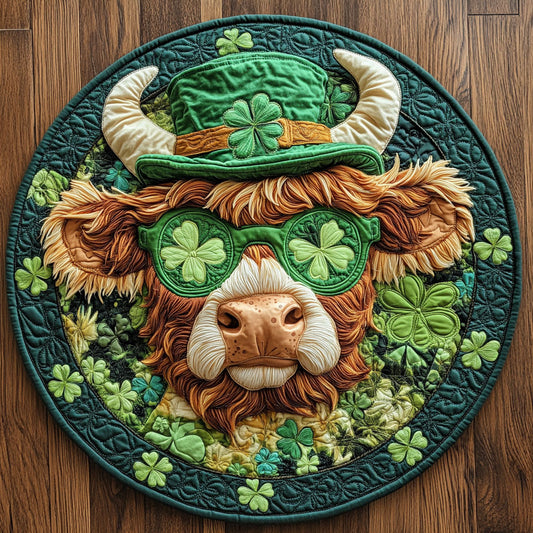 Shamrock Cow CP1405003CL Quilted Round Mat