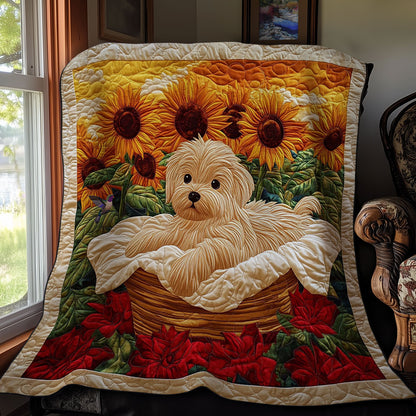 Sunflower Puppy WY0312060CL Quilt