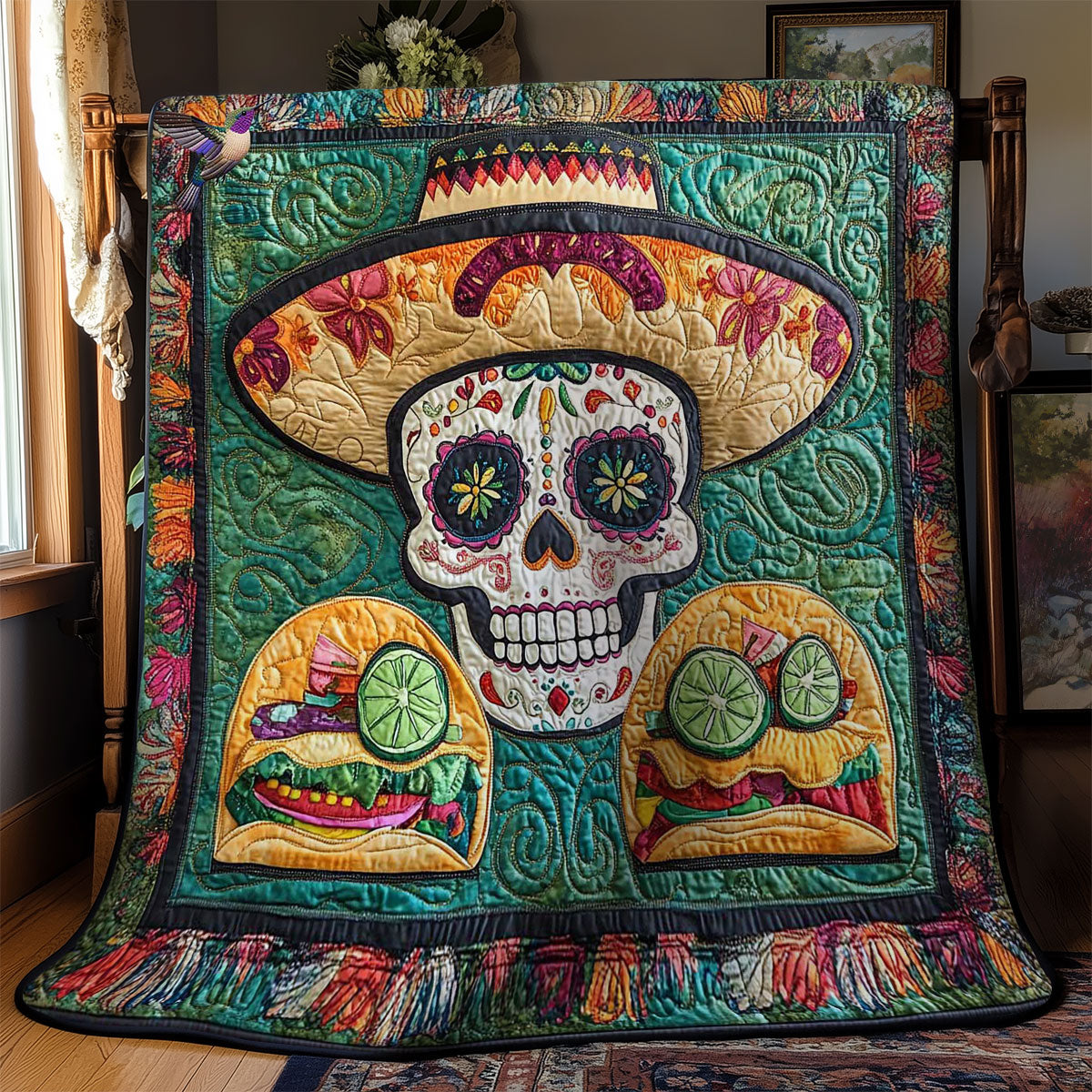 Mexican Skull Feast WN1712020CL Quilt