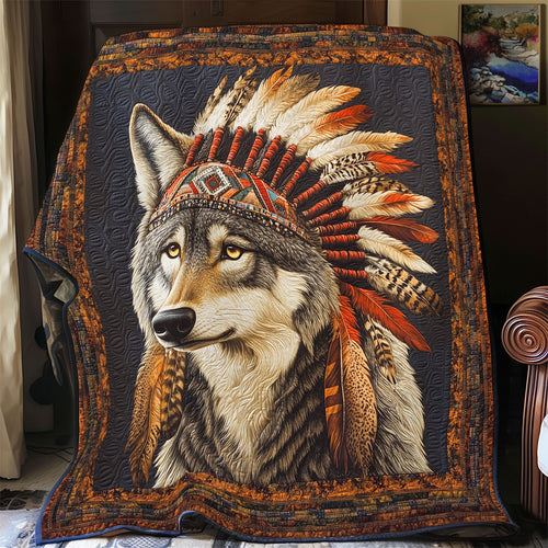 Wolf Native American WX2001084CL Quilt