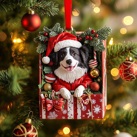 Border Collie Christmas Joy WN1510003CL Christmas Ornament