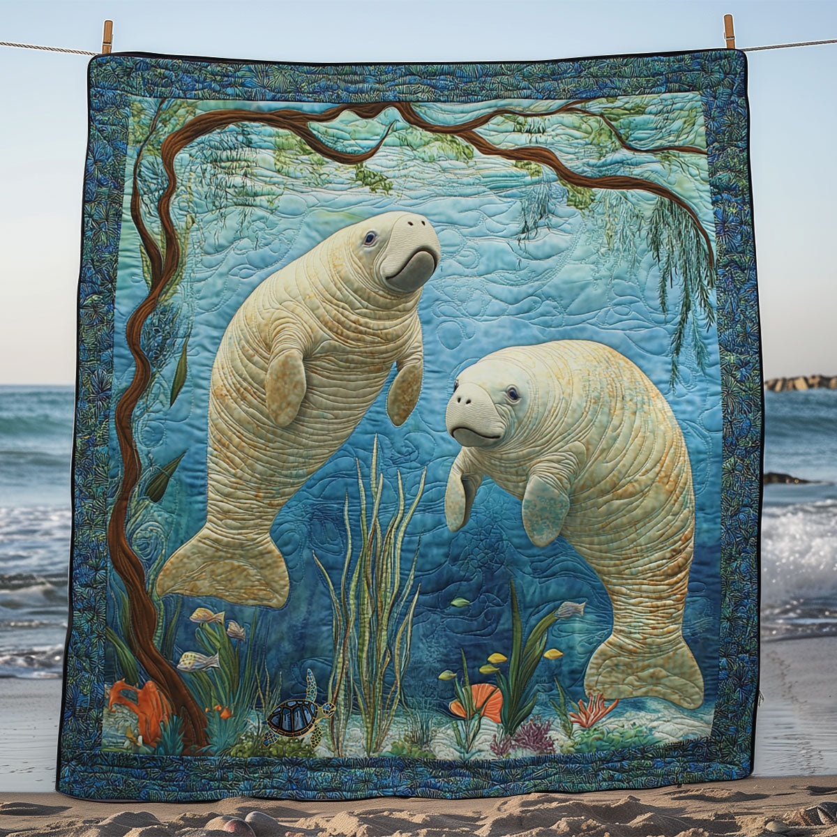 Manatee Family WY1511031CL Quilt