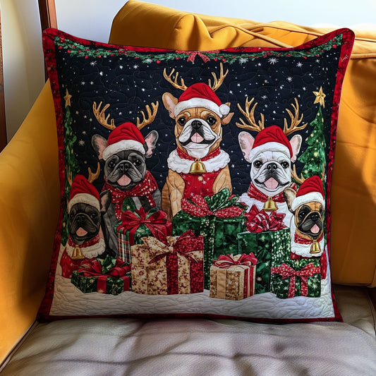 Christmas French Bulldog WJ1211035CL Quilt Pillow Case