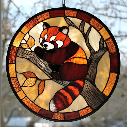 Red Panda WJ1810040CL Stained Glass Suncatcher