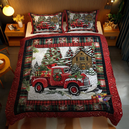 Cozy Red Truck Winter WN1510052CL Duvet Cover Set