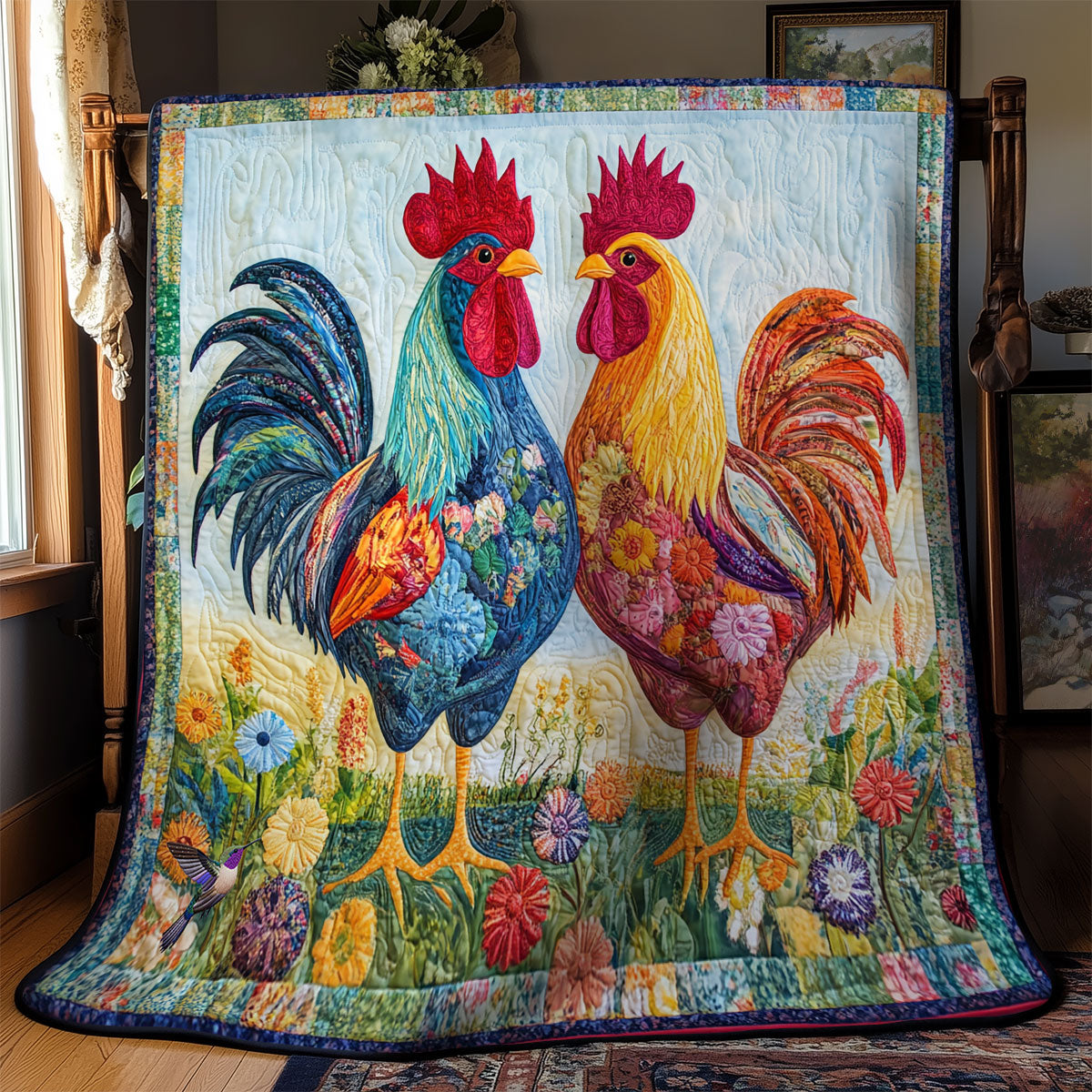 Couple Chicken WY1911069CL Quilt
