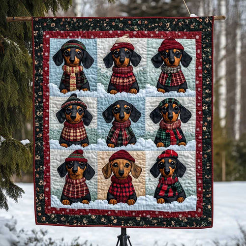 Dachshund Red Sweater Joy WN2709175CL Quilt