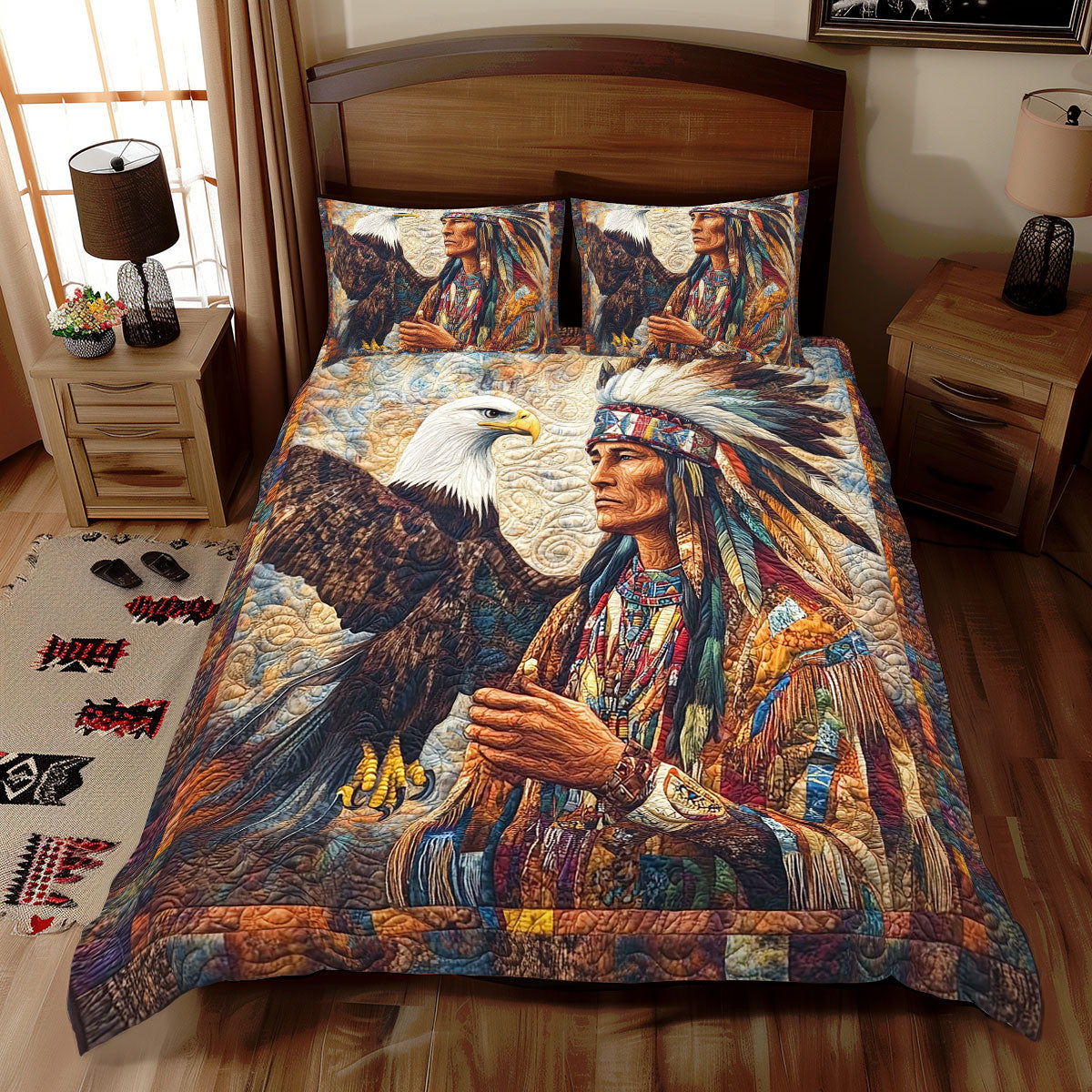 Eagle And Aboriginal WY1401068CL Duvet Cover Set