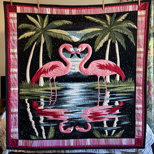 Flamingo Water Reflection WT2709011CL Quilt