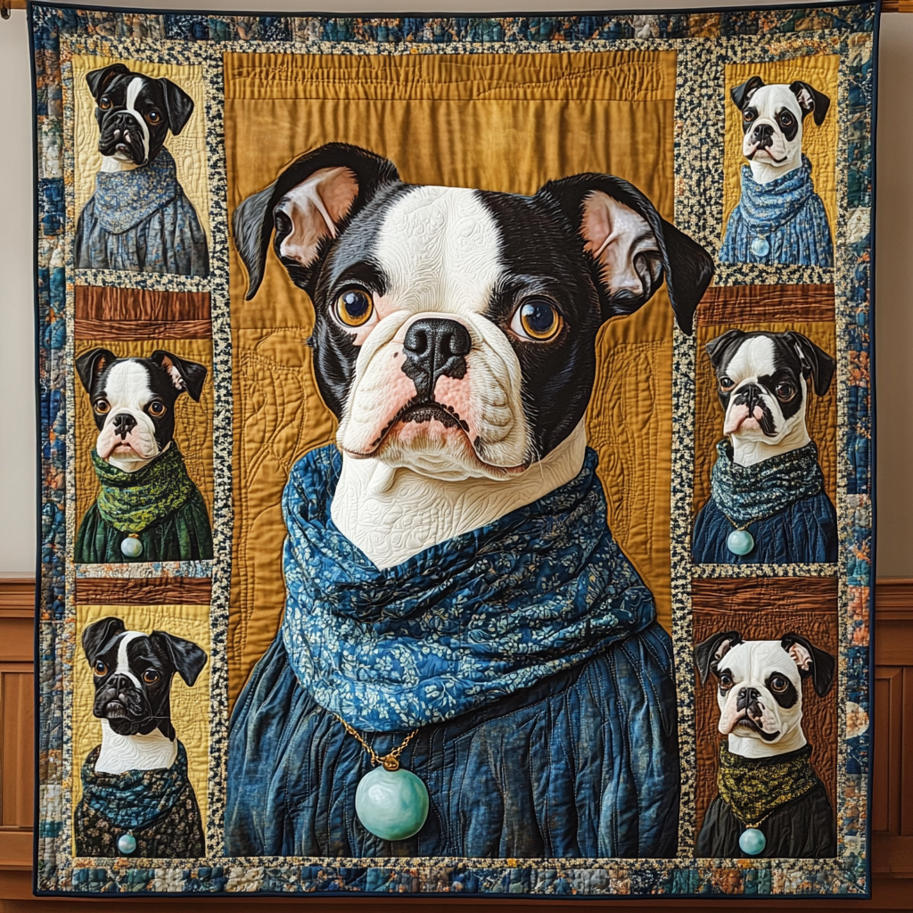 Boston Terriers In Pearls WN2509116CL Quilt