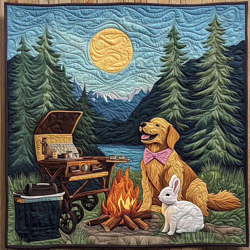 Picnic Golden Retriever WP1709037CL Quilt