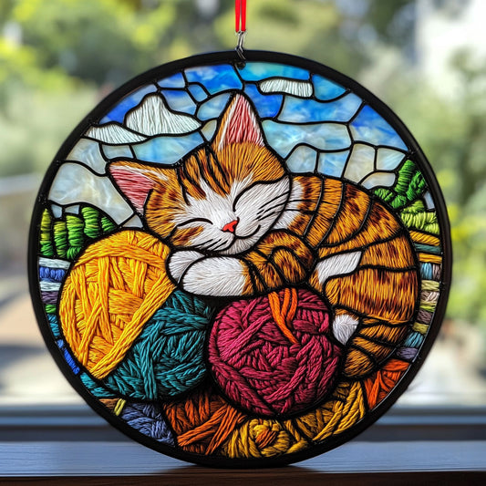 Cat WU0310029CL Stained Glass Suncatcher