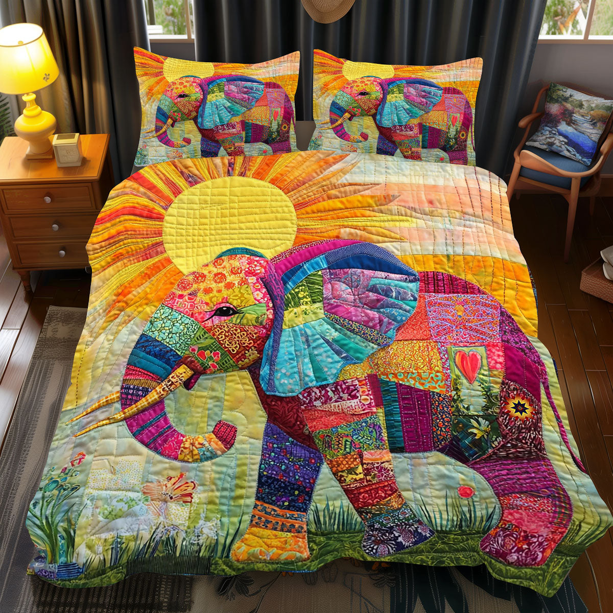 Patchwork Elephant WJ1912049CL Duvet Cover Set