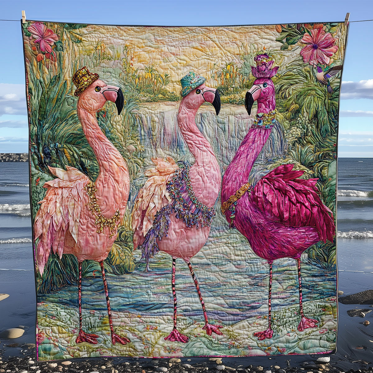 Lady Flamingo WY1311013CL Quilt