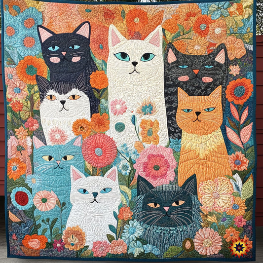 Flower Cat Garden WY1812013CL Quilt