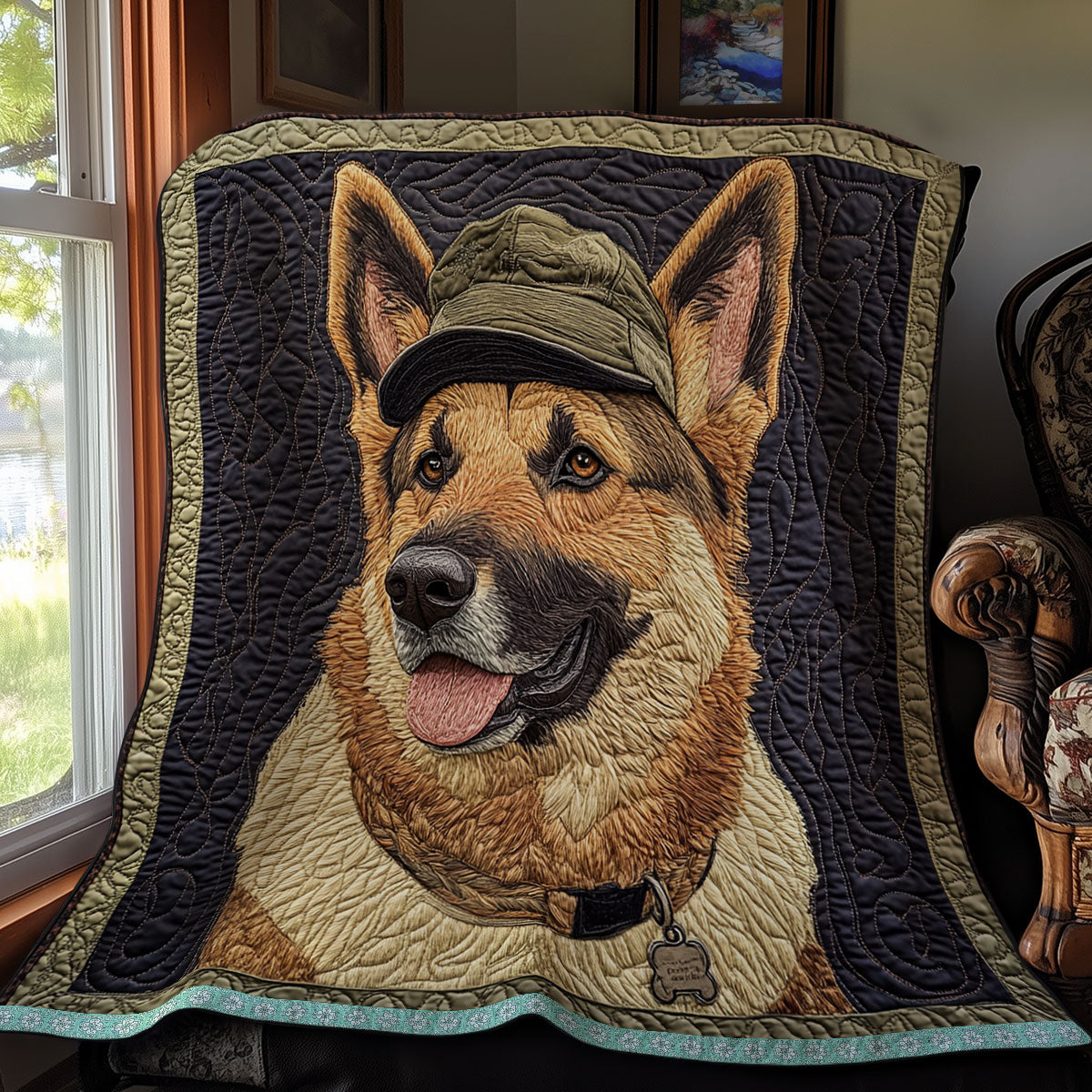 Funny German Shepherd WX1911028CL Quilt