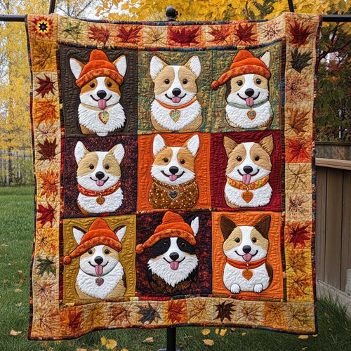 Cozzy Autumn Corgi WP0110007CL Quilt