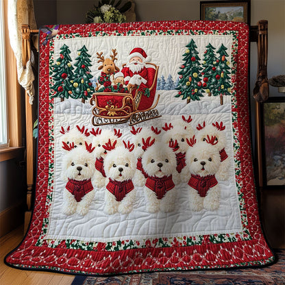 Santa's Little Bichon Frise WN0811041CL Quilt
