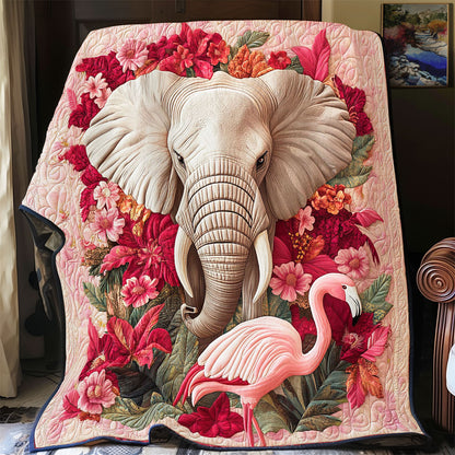 Mystic Elephant And Flamingo WY0202037CL Quilt