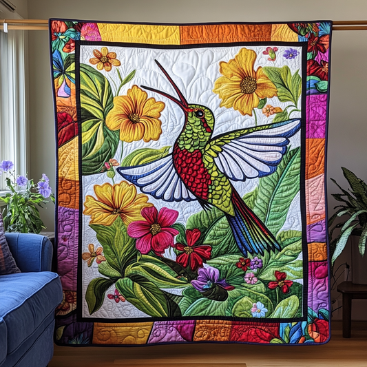 Hummingbird Flower Symphony WN2509018CL Quilt