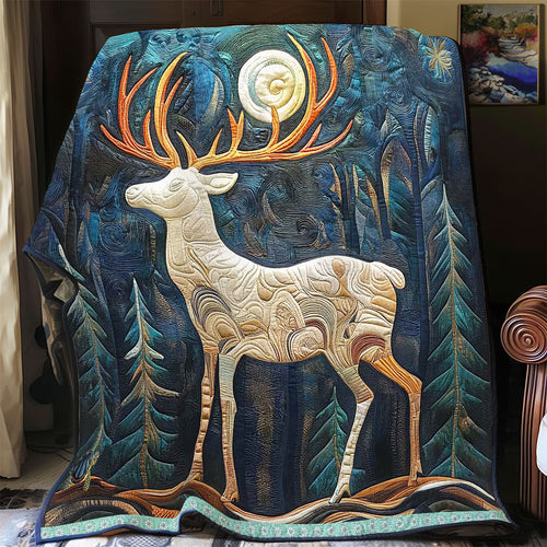 Silhouette Stag Forest WP1211049CL Quilt