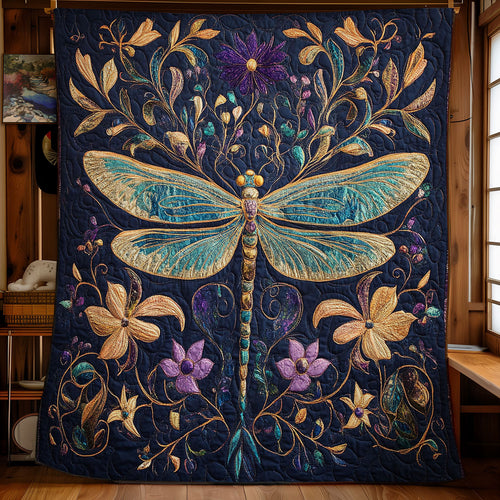 Dragonfly In Beautiful Garden WY2702058CL Quilt