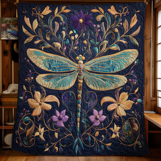 Dragonfly In Beautiful Garden WY2702058CL Quilt