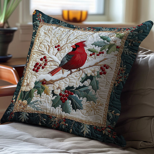 Cardinal In Holly Branch WY2512069CL Quilt Pillow Case