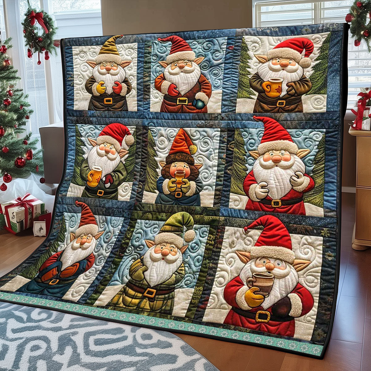 Warm Christmas Gnome WP2208031CL Quilt