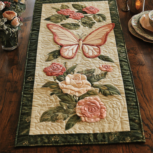 Butterfly And Rose WY2802042CL Quilted Table Runner