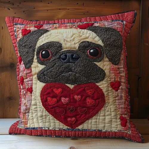 Heart Pug WY2701031CL Quilt Pillow Case